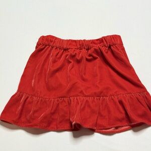 J. Crew Orange Velvet Ruffle Flounce Mini Skirt w/Pockets Size Small